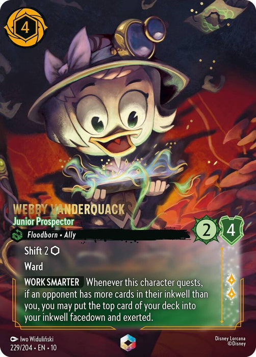 Webby Vanderquack - Junior Prospector (Enchanted) (229/204) [Whispers in the Well] - for just $28.10! 
