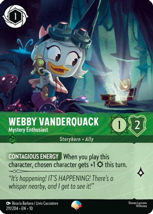 Webby Vanderquack - Mystery Enthusiast (Epic) (211/204) - Whispers in the Well Holofoil - for just $1.38! 