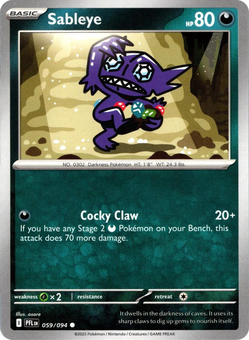 Sableye (059/094) [Mega Evolution: Phantasmal Flames] - for just $0.15! 