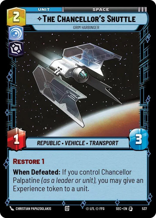 The Chancellor's Shuttle - Grim Harbinger (Foil) (537) (537) [Secrets of Power] - for just $0.10! 