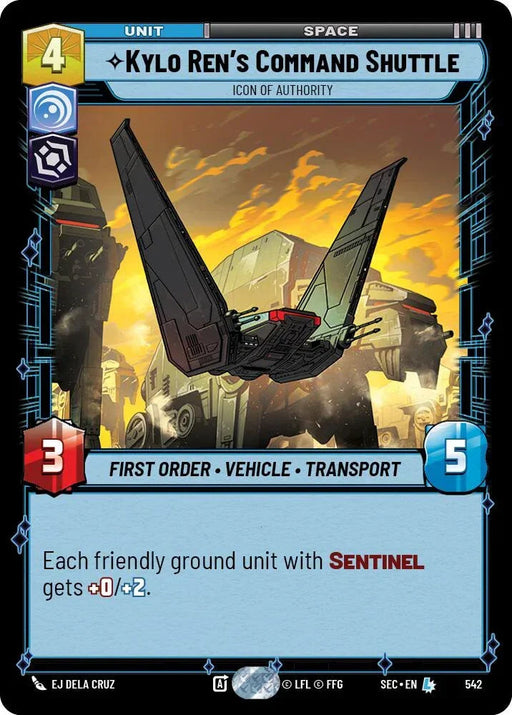 Kylo Ren's Command Shuttle - Icon of Authority (Foil) (542) (542) [Secrets of Power] - for just $0.35! 