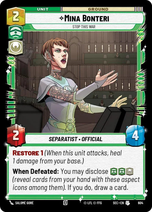 Mina Bonteri - Stop This War (Foil) (604) (604) [Secrets of Power] - for just $0.10! 