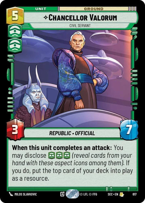 Chancellor Valorum - Civil Servant (Foil) (617) (617) [Secrets of Power] - for just $0.15! 
