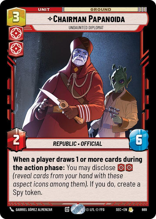 Chairman Papanoida - Undaunted Diplomat (Foil) (669) (669) [Secrets of Power] - for just $0.10! 