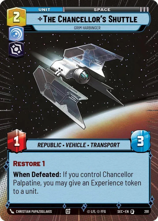 The Chancellor's Shuttle - Grim Harbinger (Hyperspace) (291) (291) [Secrets of Power] - for just $0.35! 