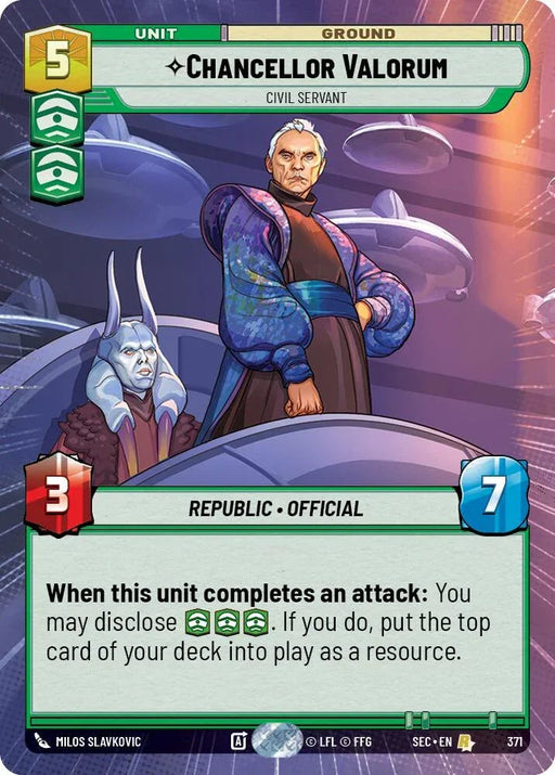 Chancellor Valorum - Civil Servant (Hyperspace) (371) (371) [Secrets of Power] - for just $0.25! 