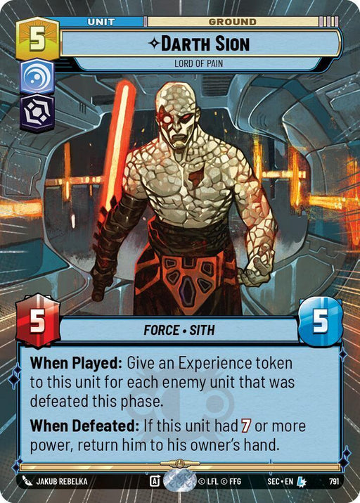 Darth Sion - Lord of Pain (Hyperspace Foil) (791) (791) [Secrets of Power] - for just $2.70! 
