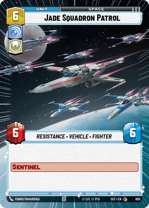 Jade Squadron Patrol (805) (Hyperspace Foil) (805) [Secrets of Power] - for just $0.15! 
