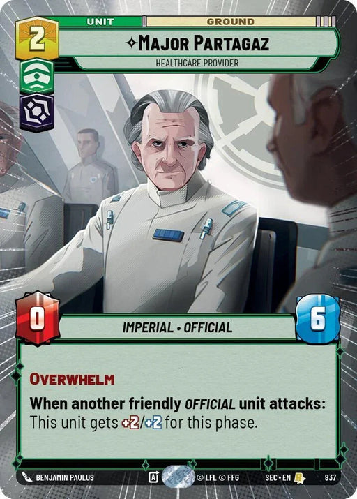 Major Partagaz - Healthcare Provider (Hyperspace Foil) (837) (837) [Secrets of Power] - for just $0.40! 