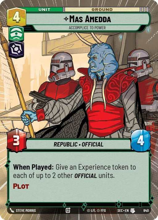 Mas Amedda - Accomplice to Power (Hyperspace Foil) (840) (840) [Secrets of Power] - for just $0.15! 