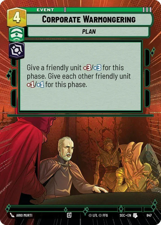 Corporate Warmongering (847) (Hyperspace Foil) (847) [Secrets of Power] - for just $0.10! 