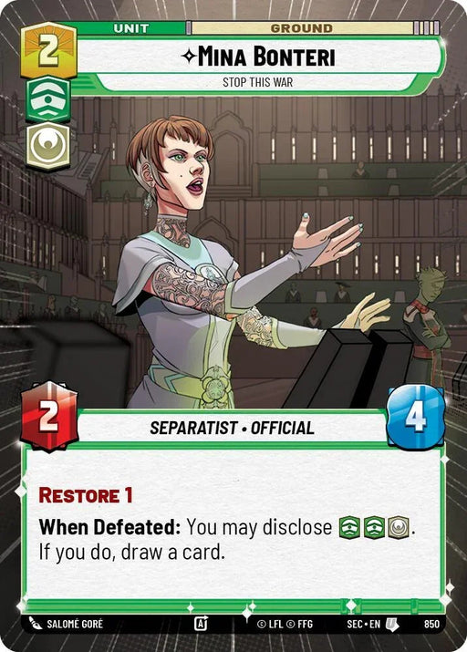 Mina Bonteri - Stop This War (Hyperspace Foil) (850) (850) [Secrets of Power] - for just $0.40! 
