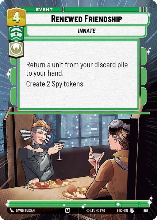 Renewed Friendship (861) (Hyperspace Foil) (861) [Secrets of Power] - for just $0.15! 