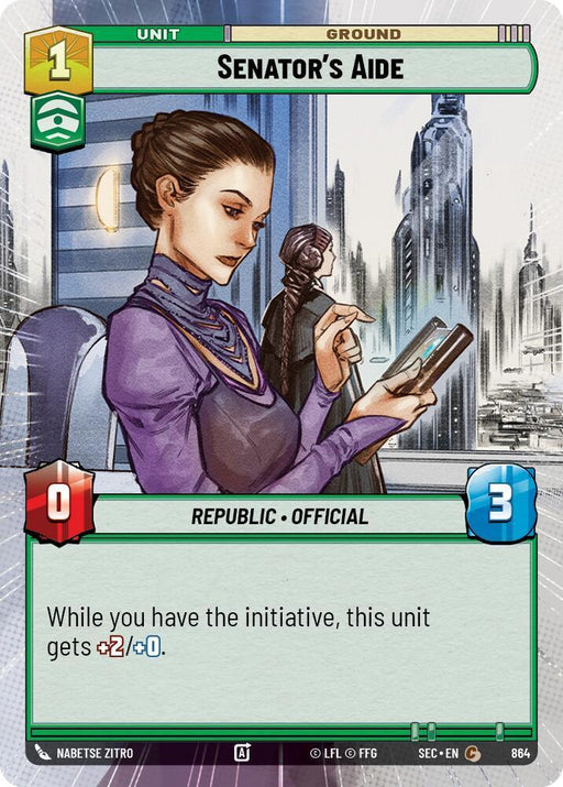 Senator's Aide (864) (Hyperspace Foil) (864) [Secrets of Power] - for just $0.10! 