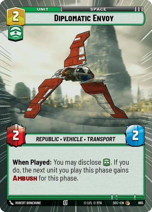 Diplomatic Envoy (865) (Hyperspace Foil) (865) [Secrets of Power] - for just $0.10! 