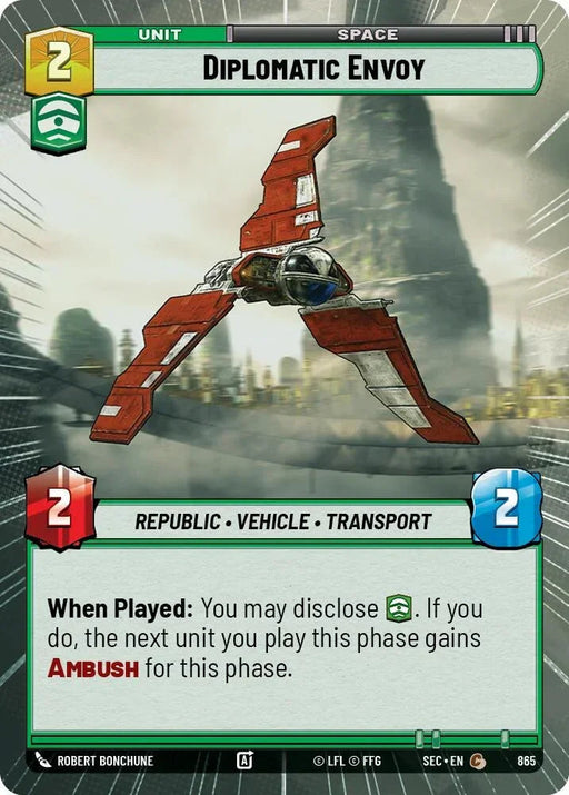 Diplomatic Envoy (865) (Hyperspace Foil) (865) [Secrets of Power] - for just $0.15! 