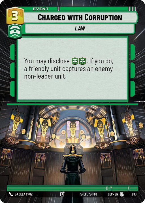 Charged with Corruption (883) (Hyperspace Foil) (883) [Secrets of Power] - for just $0.25! 