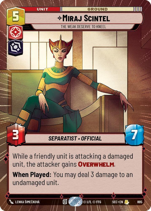 Miraj Scintel - The Weak Deserve to Kneel (Hyperspace Foil) (895) (895) [Secrets of Power] - for just $0.55! 