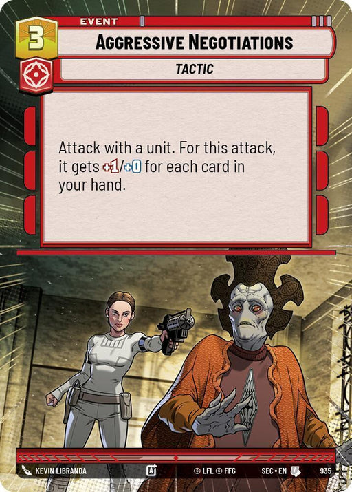 Aggressive Negotiations (935) (Hyperspace Foil) (935) [Secrets of Power] - for just $3.30! 