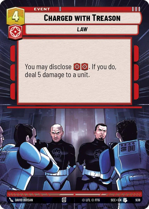 Charged with Treason (938) (Hyperspace Foil) (938) [Secrets of Power] - for just $0.55! 