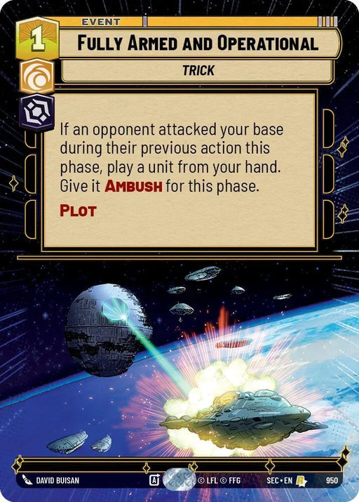 Fully Armed and Operational (950) (Hyperspace Foil) (950) [Secrets of Power] - for just $1.55! 
