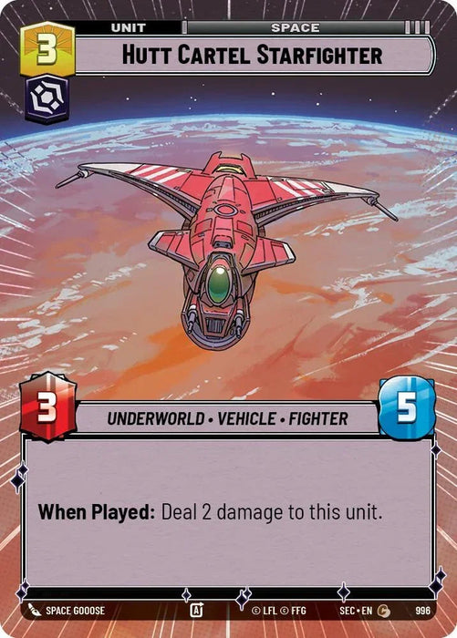 Hutt Cartel Starfighter (996) (Hyperspace Foil) (996) [Secrets of Power] - for just $0.15! 