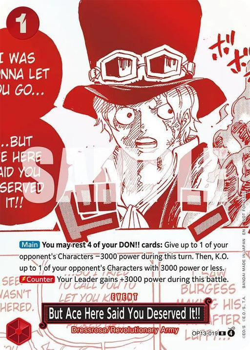 But Ace Here Said You Deserved It!! (3rd Anniversary Treasure Campaign Pack) [One Piece Promotion Cards] - for just $0.55! 