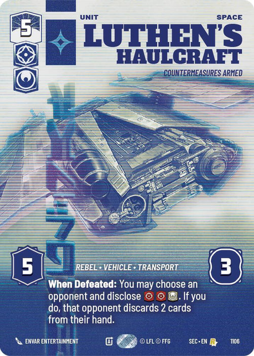 Luthen's Haulcraft - Countermeasures Armed (Prestige Foil) (1106) (1106) [Secrets of Power] - for just $1! 
