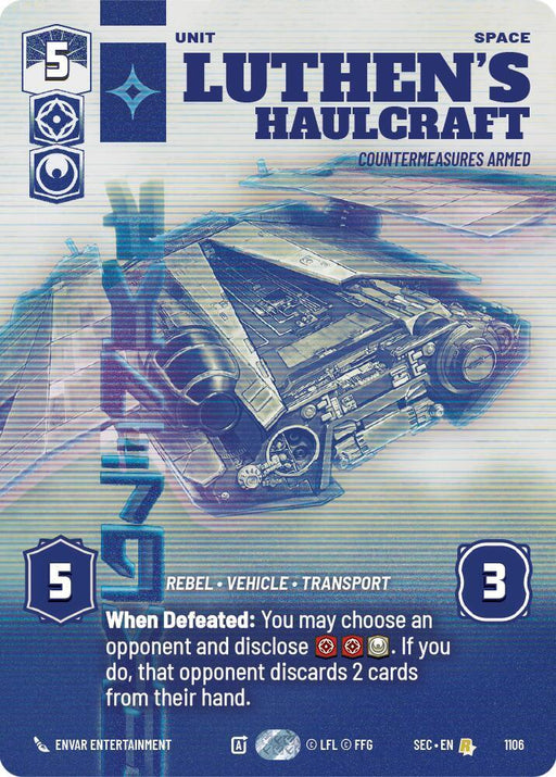 Luthen's Haulcraft - Countermeasures Armed (Prestige Foil) (1106) (1106) [Secrets of Power] - for just $0.95! 