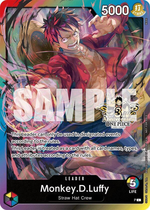 Monkey.D.Luffy (3rd Anniversary Tournament 3 Brothers Pack) [Carrying On His Will: 3rd Anniversary Tournament Cards] - for just $2! 