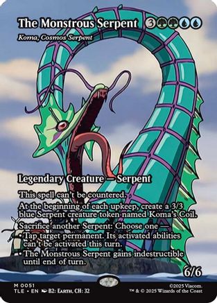 The Monstrous Serpent - Koma, Cosmos Serpent (Borderless) (TLE-051) - Avatar: The Last Airbender: Eternal-Legal - for just $1.06! 