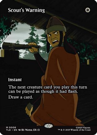 Scout's Warning (Borderless) (TLE-006) - Avatar: The Last Airbender: Eternal-Legal - for just $0.25! 
