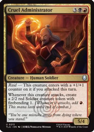 Cruel Administrator (TLA-213) - Avatar: The Last Airbender Foil - for just $0.07! 