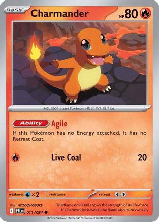 Charmander 011 - ME02 Phantasmal Flames Reverse Holofoil - for just $0.15! 