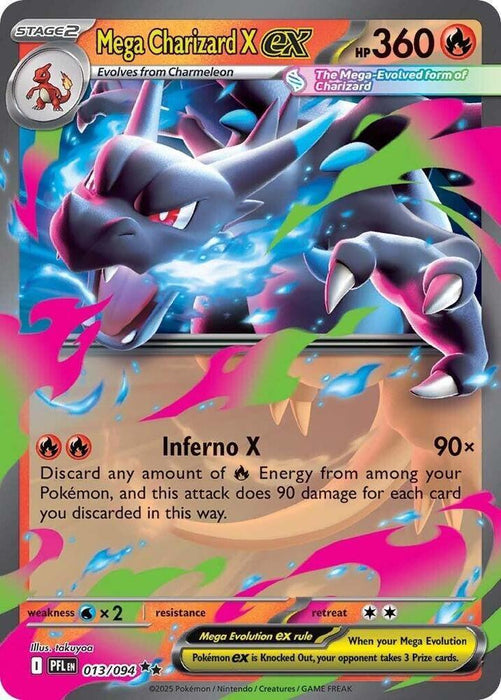 Mega Charizard X ex (013/094) [Mega Evolution: Phantasmal Flames] - for just $2! 
