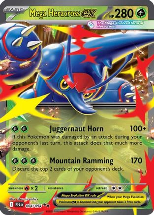 Mega Heracross ex 004/094 - ME02 Phantasmal Flames Holofoil - for just $0.35! 