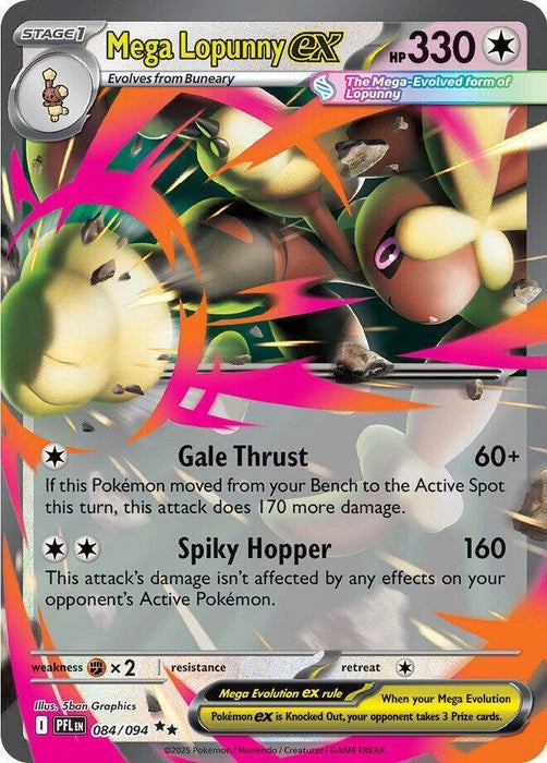 Mega Lopunny ex (084/094) [Mega Evolution: Phantasmal Flames] - for just $0.25! 
