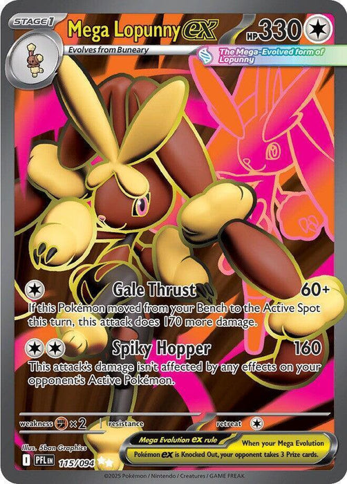 Mega Lopunny ex (115/094) [Mega Evolution: Phantasmal Flames] - for just $1.15! 