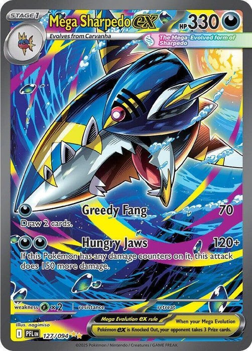 Mega Sharpedo ex (127/094) [Mega Evolution: Phantasmal Flames] - for just $11.20! 