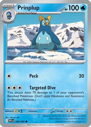 Prinplup 028 - ME02 Phantasmal Flames Reverse Holofoil - for just $0.10! 