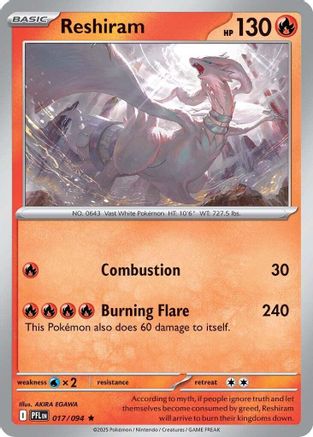 Reshiram 017 - ME02 Phantasmal Flames Reverse Holofoil - for just $0.10! 