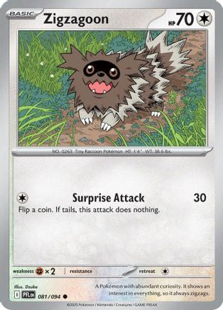 Zigzagoon 081 - ME02 Phantasmal Flames Reverse Holofoil - for just $0.10! 