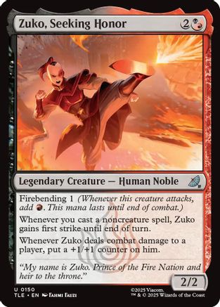 Zuko, Seeking Honor (TLE-150) - Avatar: The Last Airbender: Eternal-Legal Foil - for just $0.56! 