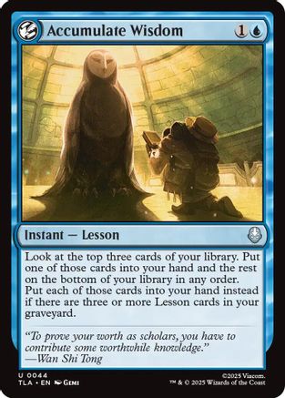 Accumulate Wisdom (TLA-044) - Avatar: The Last Airbender Foil - for just $0.14! 