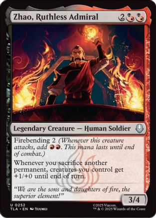 Zhao, Ruthless Admiral (TLA-252) - Avatar: The Last Airbender Foil - for just $0.07! 