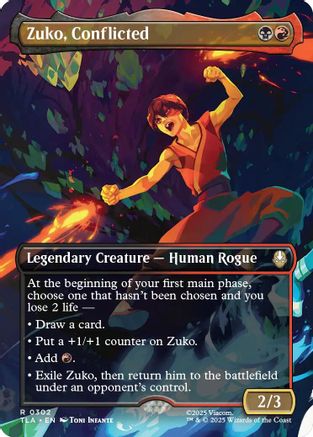 Zuko, Conflicted (Borderless) (TLA-302) - Avatar: The Last Airbender Foil - for just $0.35! 