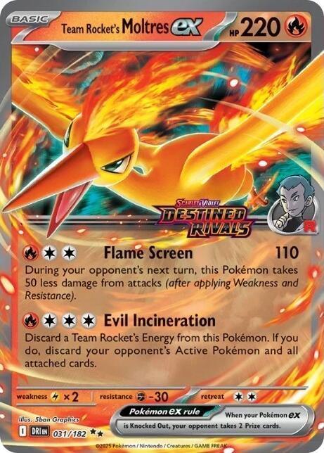 Team Rocket's Moltres ex (031/182) (Destined Rivals Stamp) [Miscellaneous Cards] - for just $0.70! 