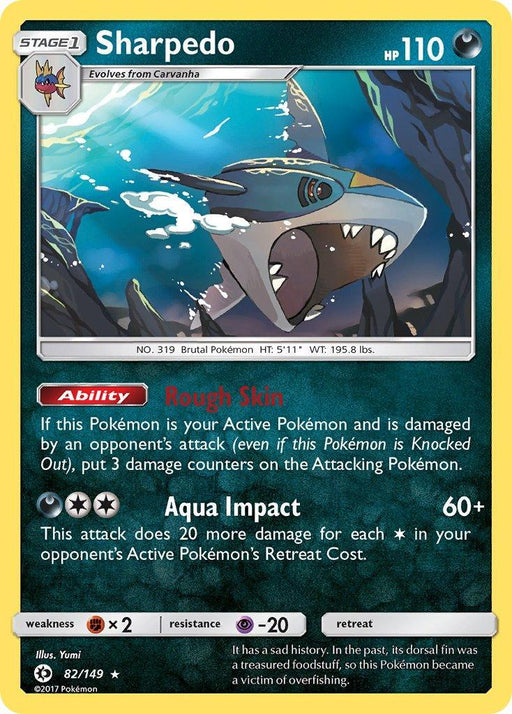 Sharpedo (82/149) (Cosmos Holo) (Blister Exclusive) [Sun & Moon: Base Set] - for just $1.20! 