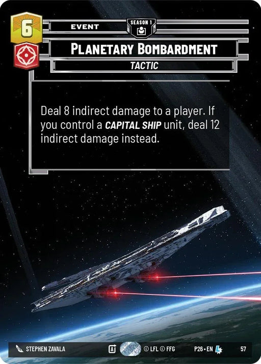 Planetary Bombardment (57) (57) [Sector and Regional Promos: Season 1] - for just $10.95! 