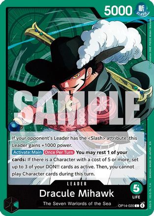 Dracule Mihawk - OP14-020 (OP14-020) - The Azure Sea's Seven - for just $0.10! 